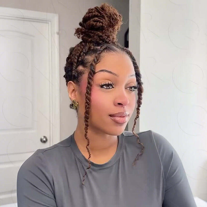 lightweight afro kinky bulk hair with highlight accents