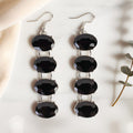13040 - Crystal Earrings - Black