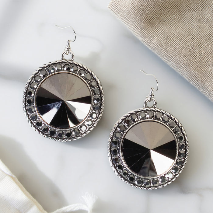 93626 - Crystal Earrings - Black Diamond