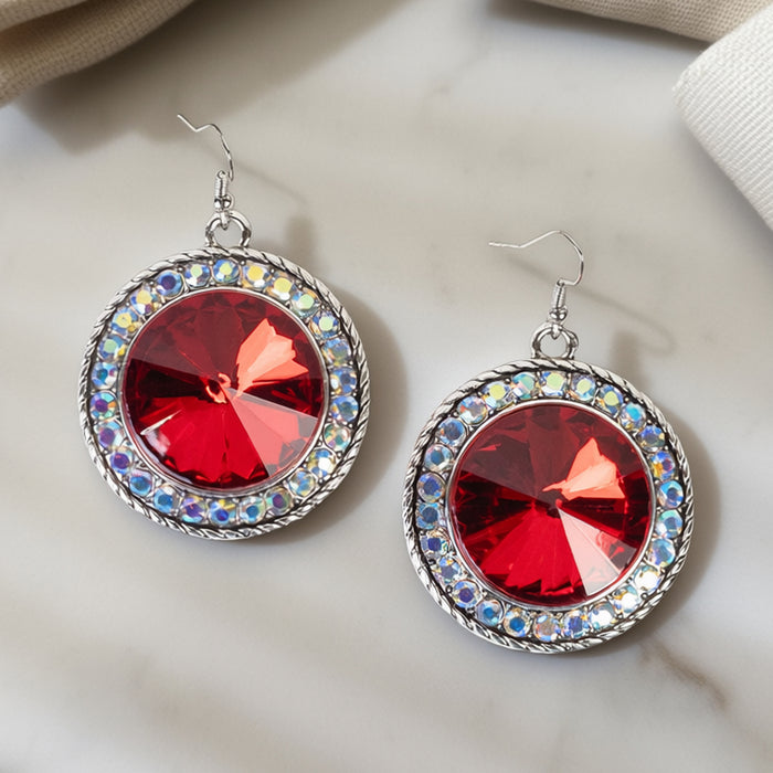 93626 - Crystal Earrings - Red