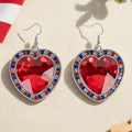 93681 - Crystal Heart Earrings - Red White & Blue
