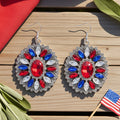 93687 - Crystal Earrings - Red White & Blue
