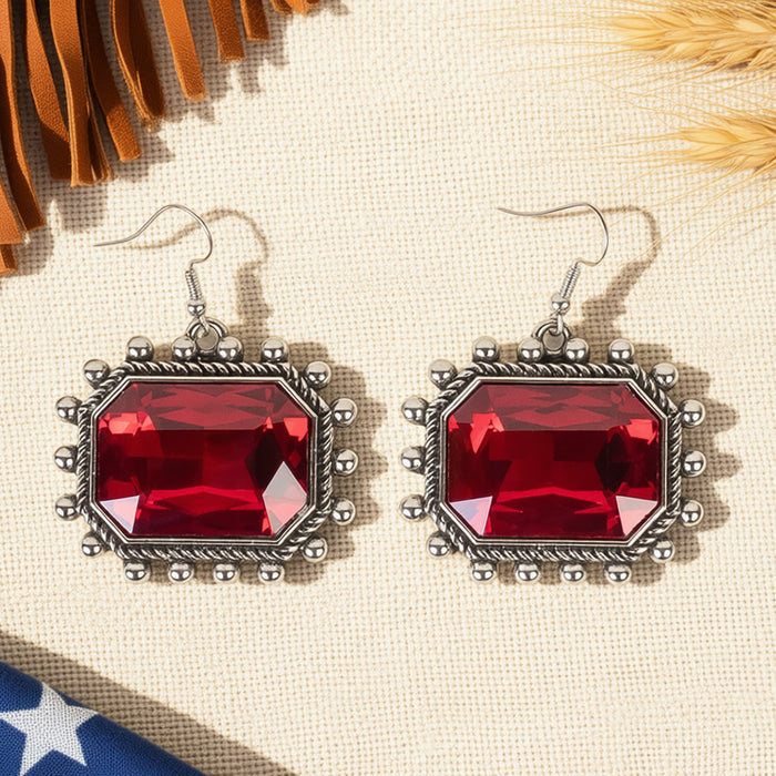 93692 - Crystal Earrings - Red