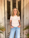 AMELIA SHORT SLEEVE KNIT TOP | Blush - Darling & Domain