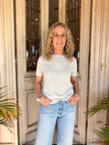 MARIA SHORT SLEEVE TEE | Silver Glitter - Darling & Domain