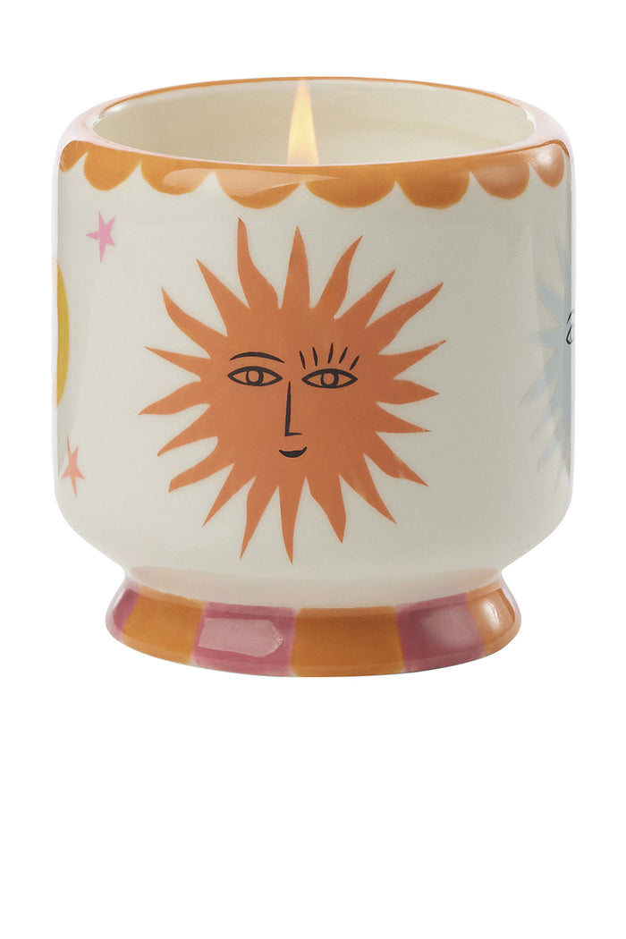 A Dopo Hand Painted Sun Ceramic Candle