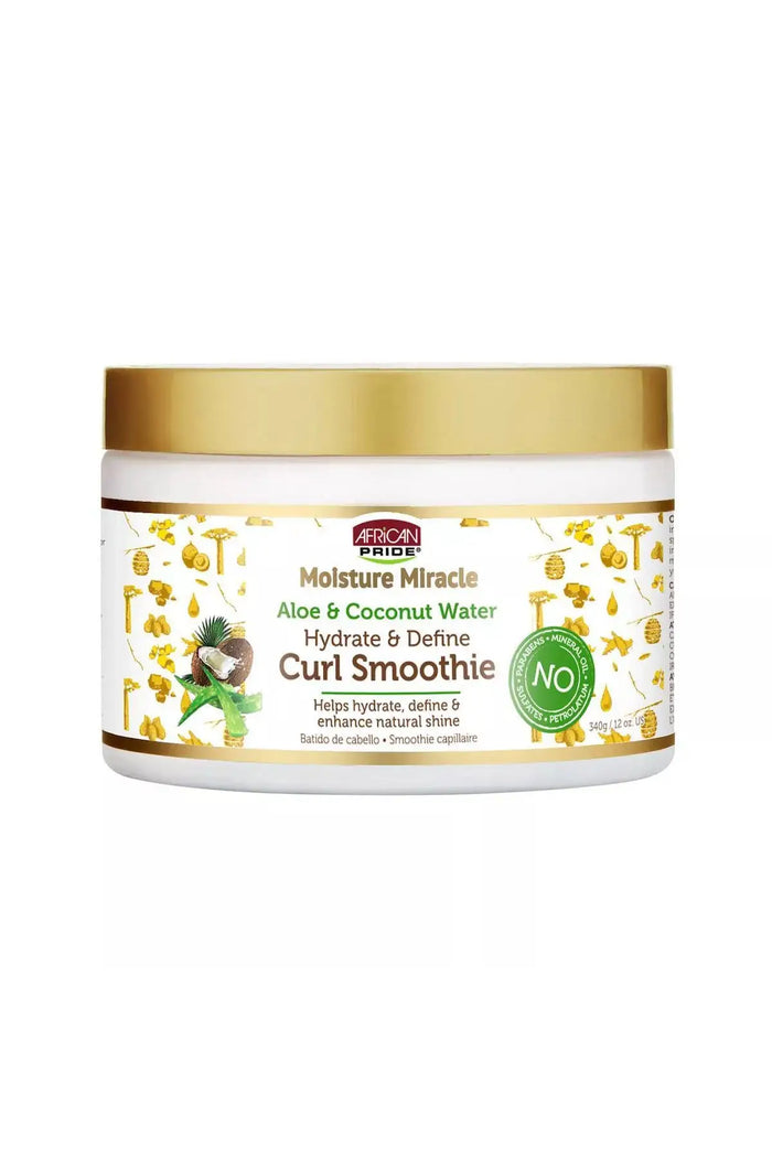AFRICAN PRIDE MOISTURE MIRACLE ALOE&COCONUT WATER HYDRATE&DEFINE SMOOTHIE CURL ENHANCER 12oz - BSW BEAUTY CANADA
