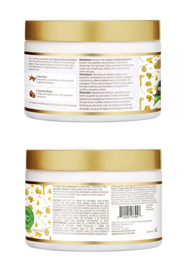 AFRICAN PRIDE MOISTURE MIRACLE ALOE&COCONUT WATER HYDRATE&DEFINE SMOOTHIE CURL ENHANCER 12oz - BSW BEAUTY CANADA
