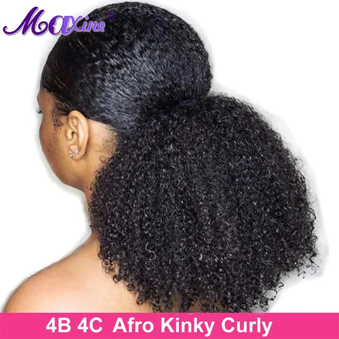 Afro Kinky Curly Clip In Ponytail Extensions