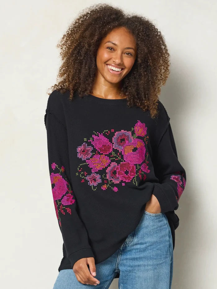 Aida Embroidered Thermal - Cross Stitch Black-view 2