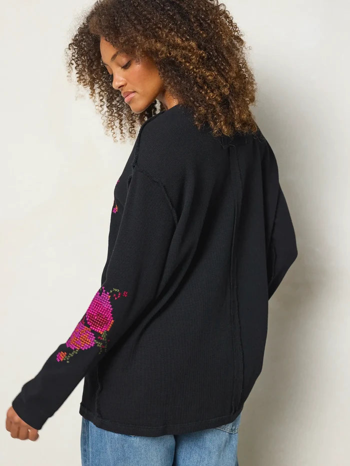 Aida Embroidered Thermal - Cross Stitch Black-view 3