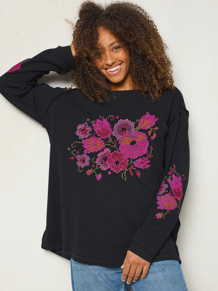 Aida Embroidered Thermal - Cross Stitch Black-view 5
