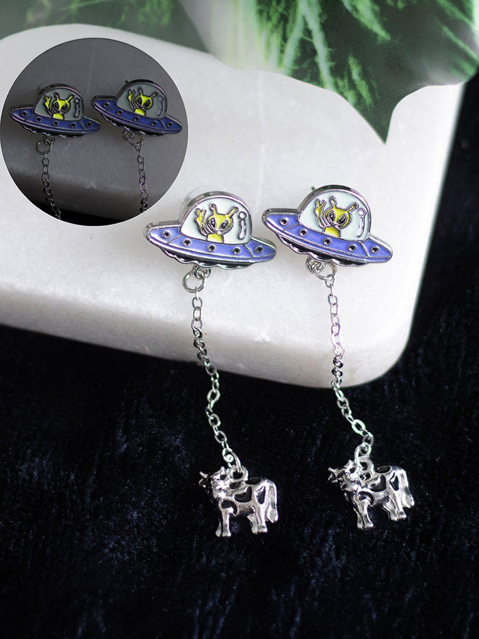 Alien Abduction Dangle Earrings Glow in the Dark | One Colour-Image 1