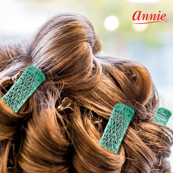 Annie Wire Mesh Hair Rollers 7/8 Inch Medium, 12 Count, Green
