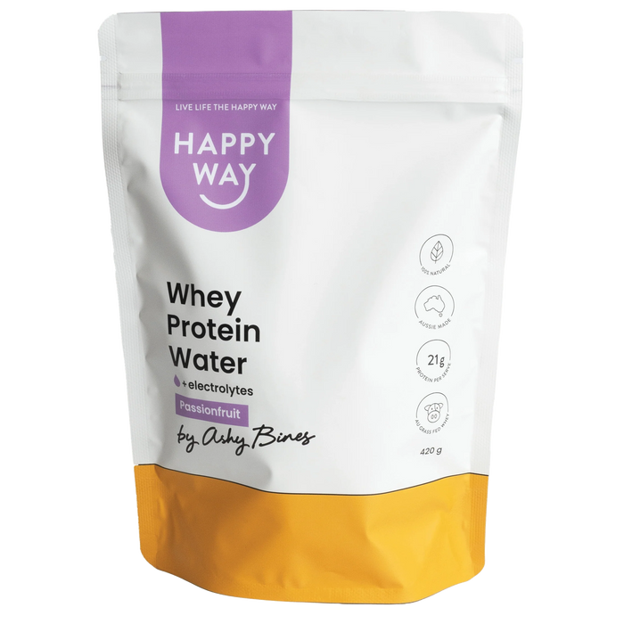 Happy Way Drink Ashy Bines Whey Protein Water Passionfruit 420g