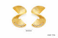 Ason 3D Spiral Zircon Drop Earrings 18K Gold