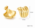 Ason Banana Leaf Stud Earrings 18K Gold