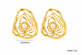 Ason Hollow Rose Flower Stud Earrings 18K Gold