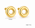 Ason Smooth Round Hoop Earrings 18K Gold