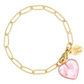 Audrey Heart Bracelet (Pink Quartz)