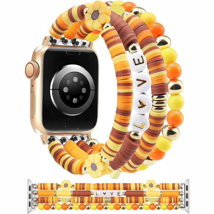 Autumn Love Story Heishi Bracelet Band For Apple Watch â â¨ Features Youâll Love Fall-Inspired Colors â Orange, yellow & gold Heishi beads capture the beauty of autumn.