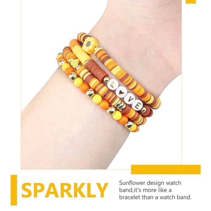 Autumn Love Story Heishi Bracelet Band For Apple Watch â â¨ Features Youâll Love Fall-Inspired Colors â Orange, yellow & gold Heishi beads capture the beauty of autumn.