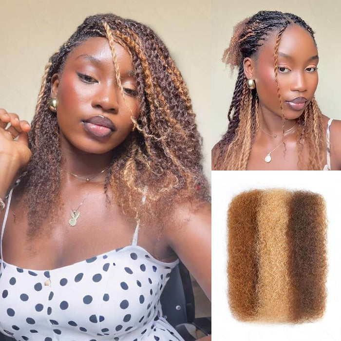 qvr afro kinky hair extensions brown blend for black women locs style