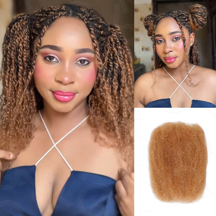 27/30 highlight colored afro kinky bulk human hair extensions