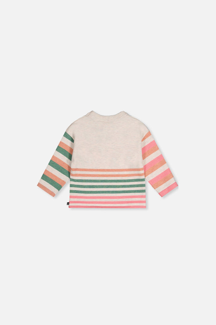 Baby Knitted Stripe Sweater Off-White-1