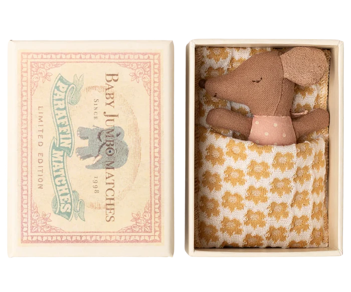 Maileg - Baby Mouse In A Box - Sleepy Wakey - Rose