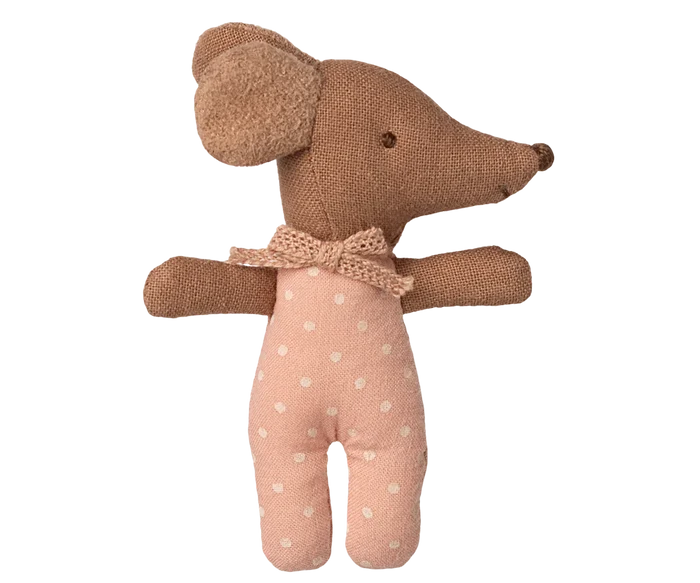 Maileg - Baby Mouse In A Box - Sleepy Wakey - Rose - Wakey