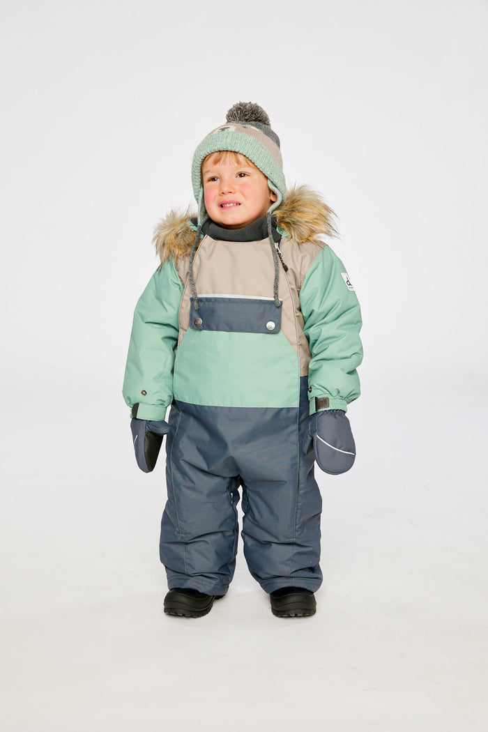 Baby One Piece Snowsuit Adapted For Car Seats Cool Dark Grey-1
