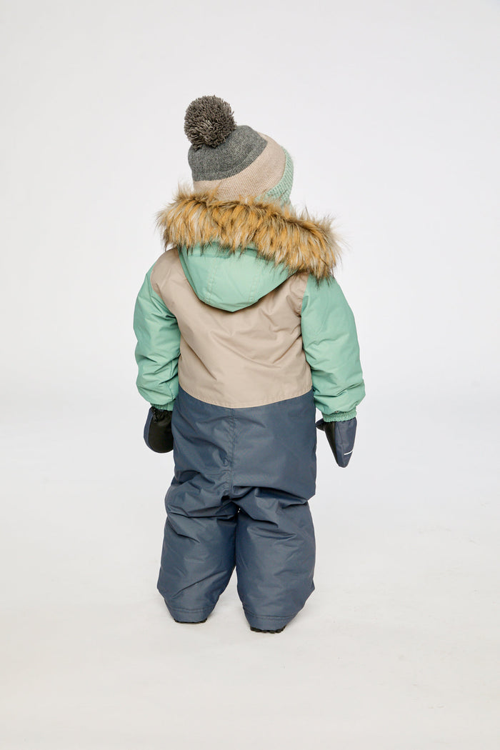 Baby One Piece Snowsuit Adapted For Car Seats Cool Dark Grey-3