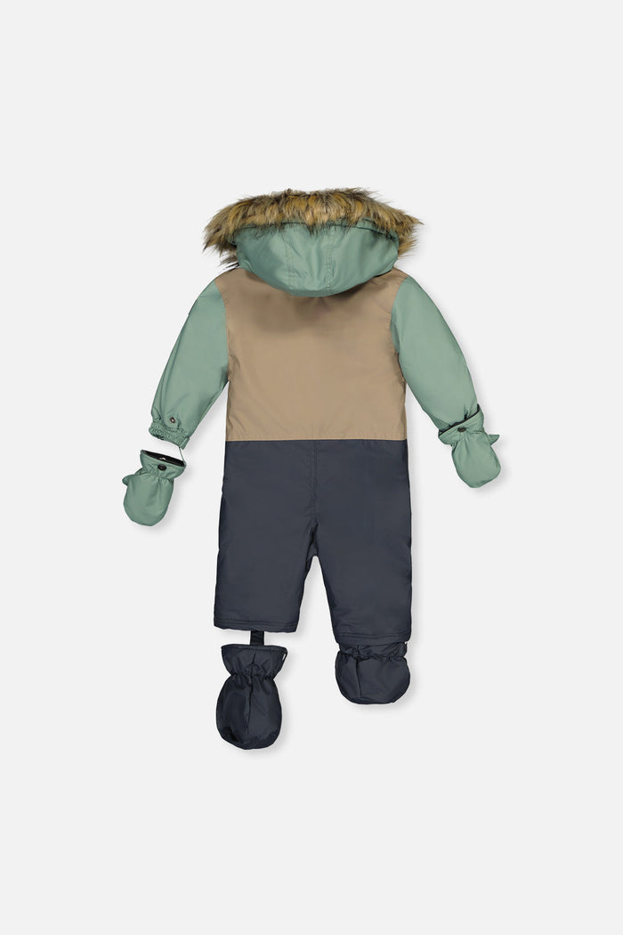 Baby One Piece Snowsuit Adapted For Car Seats Cool Dark Grey-4