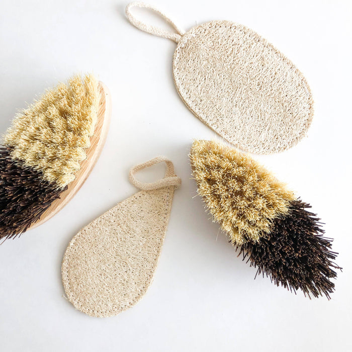 Bamboo Vegetable Brush - Sisal & Palm Bristles - Magnolia Lane co. Home + Garden + Gift