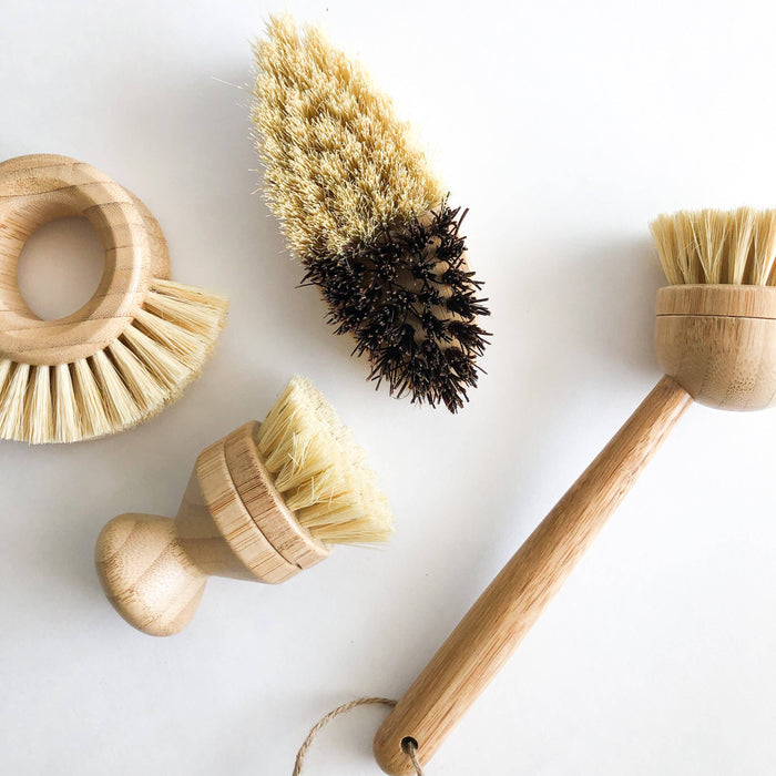 Bamboo Vegetable Brush - Sisal & Palm Bristles - Magnolia Lane co. Home + Garden + Gift