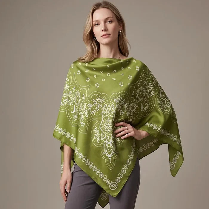 Bandana Paisley Print Scarf Poncho