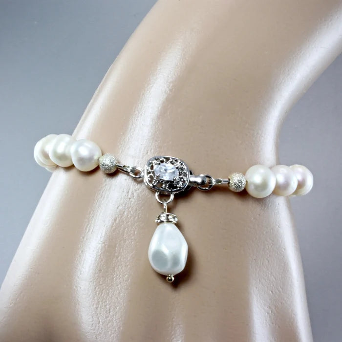 Pearl Wedding Jewelry - Freshwater Pearl Bridal 3-Piece Jewelry Set