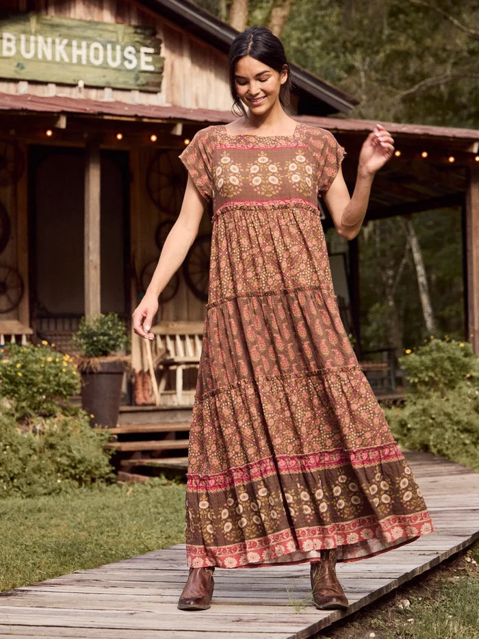 Berkley Maxi Dress - Wildflower Tiles Chocolate-view 1