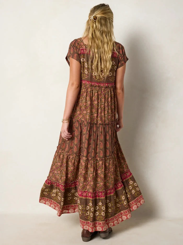 Berkley Maxi Dress - Wildflower Tiles Chocolate-view 2