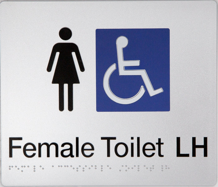 BEST BUY FDTLH Female Accessible Toilet Left Hand Sign Braille