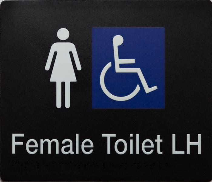 BEST BUY FDTLH Female Accessible Toilet Left Hand Sign Braille