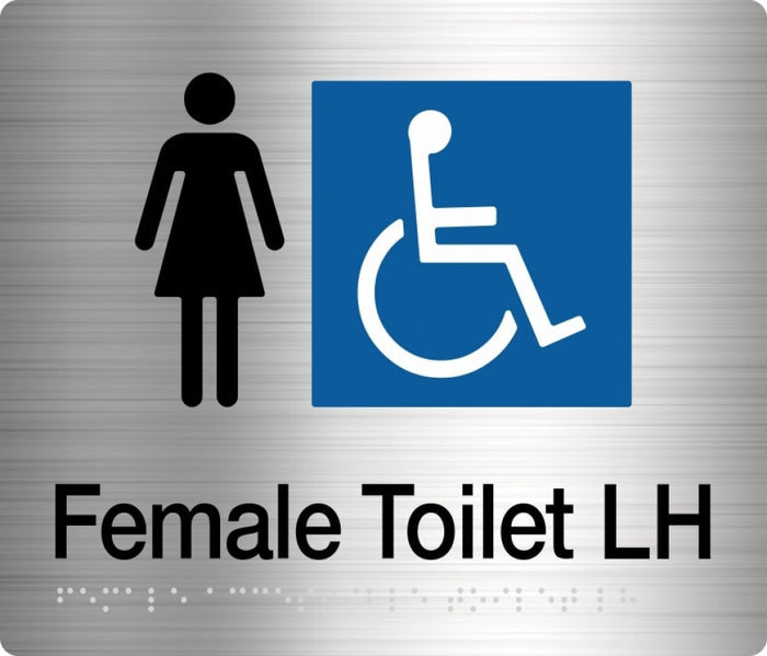 BEST BUY FDTLH Female Accessible Toilet Left Hand Sign Braille