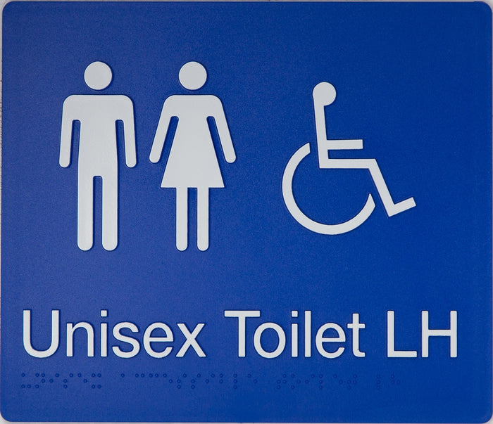 BEST BUY MFDTLH Unisex Accessible Toilet Sign Left Hand Braille