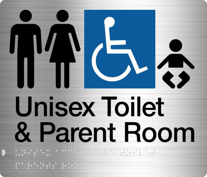 BEST BUY MFDTP Unisex Accessible Toilet and Parent Room Sign Braille