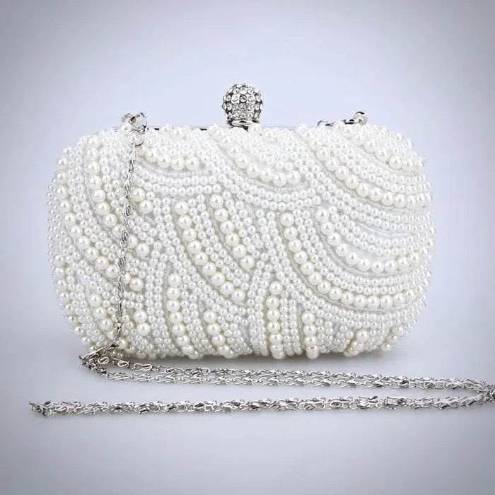 Wedding Handbags - Ivory Pearl Bridal Handbag Clutch