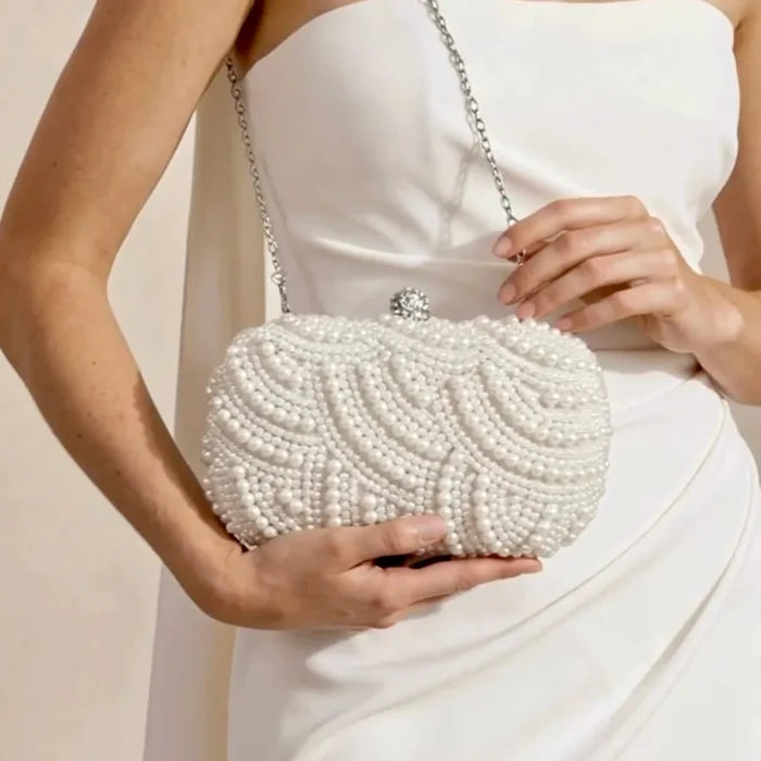 Wedding Handbags - Ivory Pearl Bridal Handbag Clutch