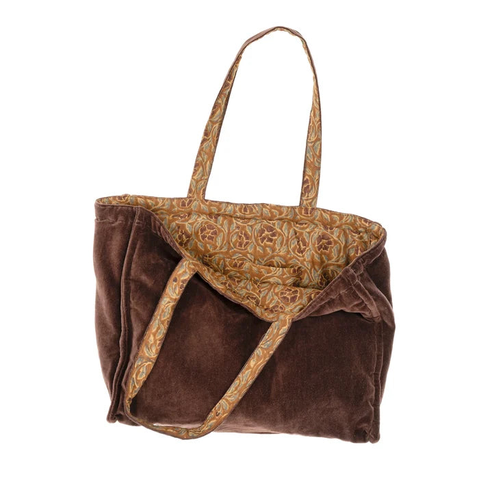 Block Print Velvet Reversible Tote | Three Colours - Magnolia Lane co. Home + Garden + Gift