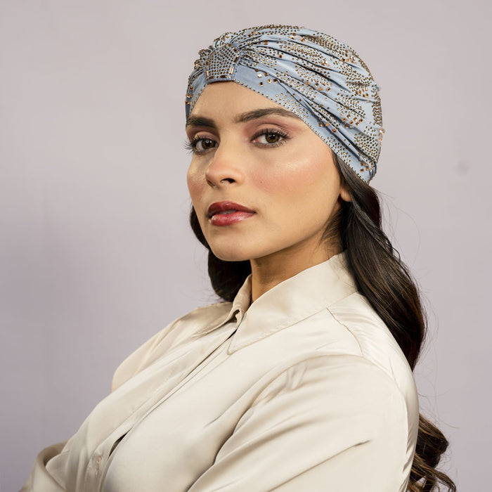Blue Turban - Golden Crystals