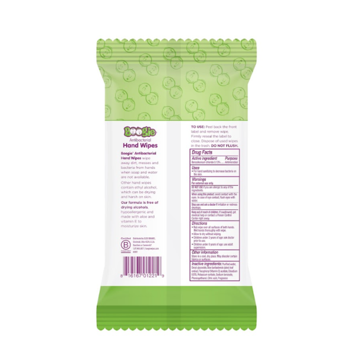 Boogie® Antibacterial Hand Wipes
